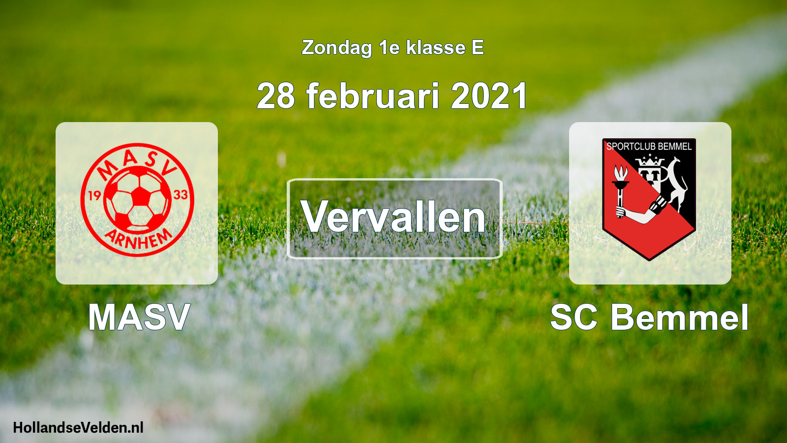 Scheduled Match: MASV - SC Bemmel (28 February 2021)