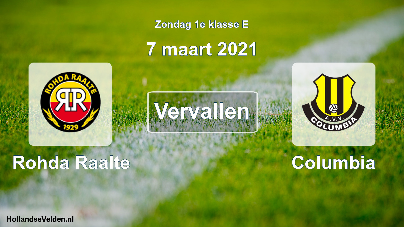 Scheduled Match: Rohda Raalte - Columbia (7 March 2021)