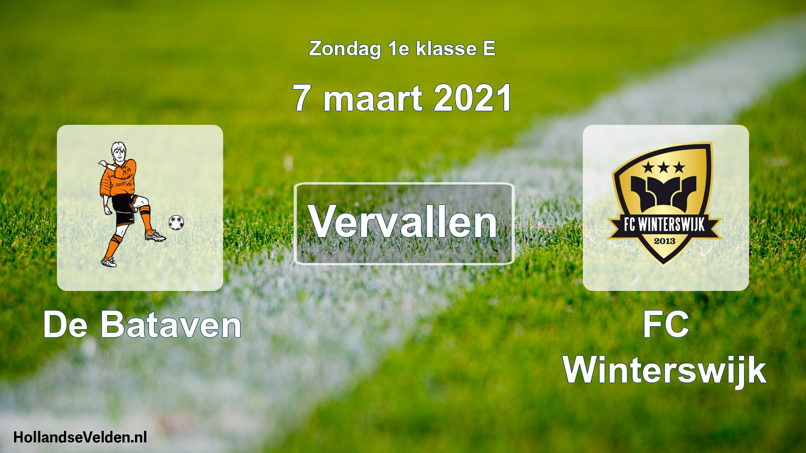 Scheduled Match: De Bataven - FC Winterswijk (7 March 2021)