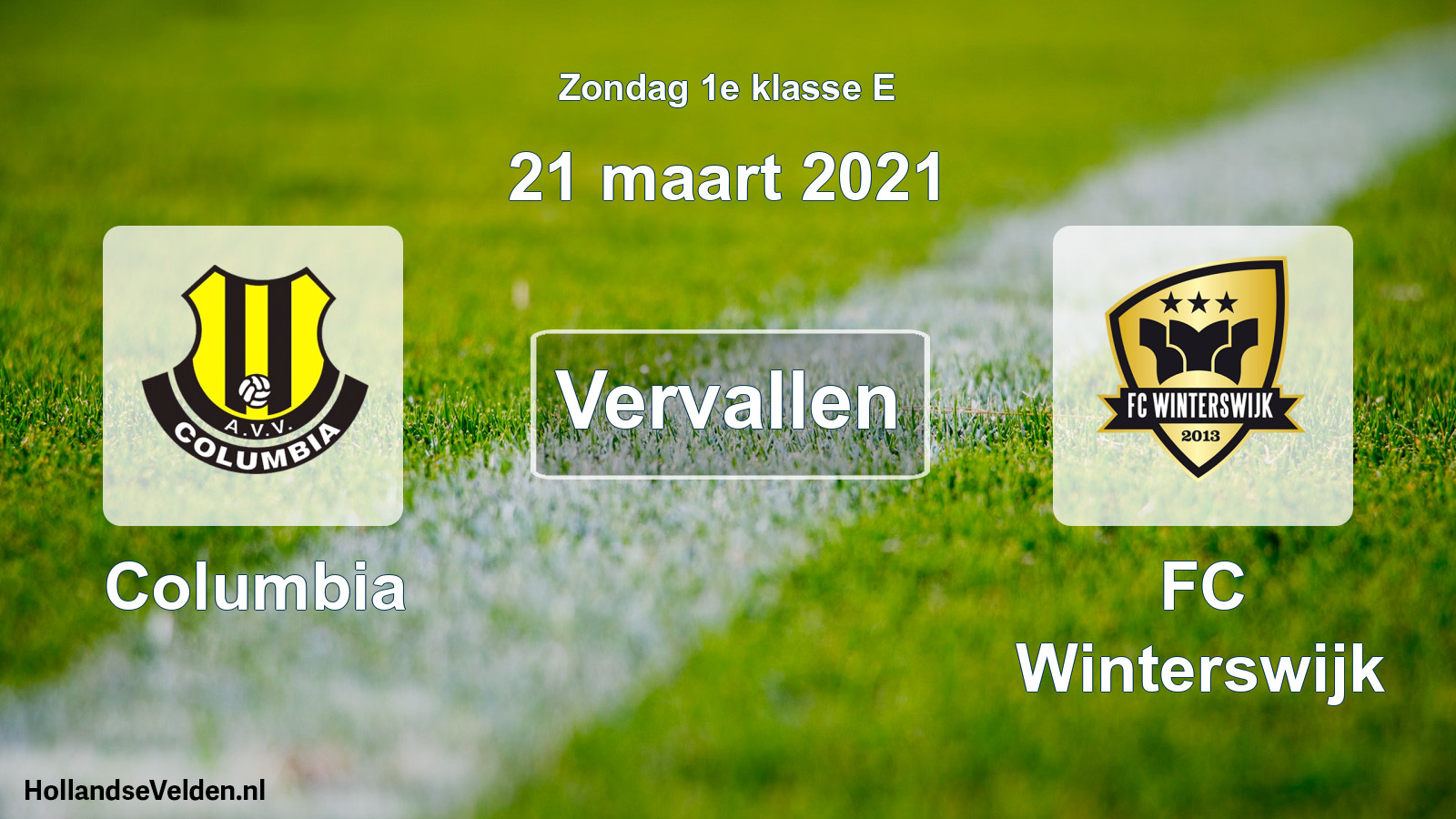 Scheduled Match: Columbia - FC Winterswijk (21 March 2021)