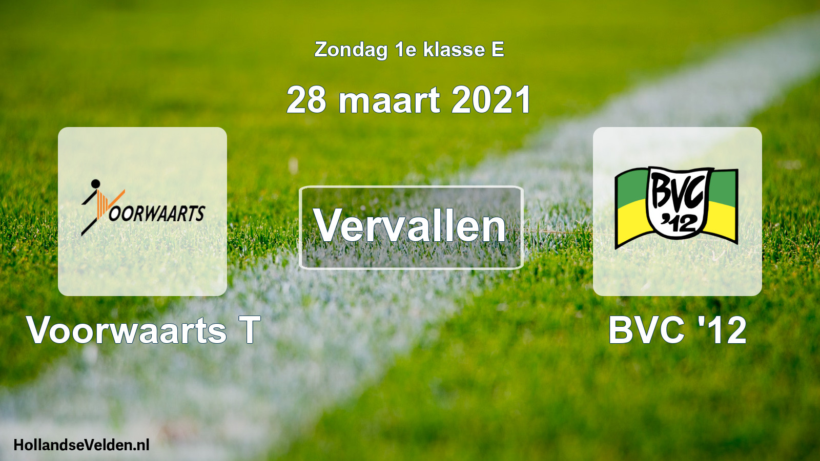 Scheduled Match: Voorwaarts T - BVC '12 (28 March 2021)