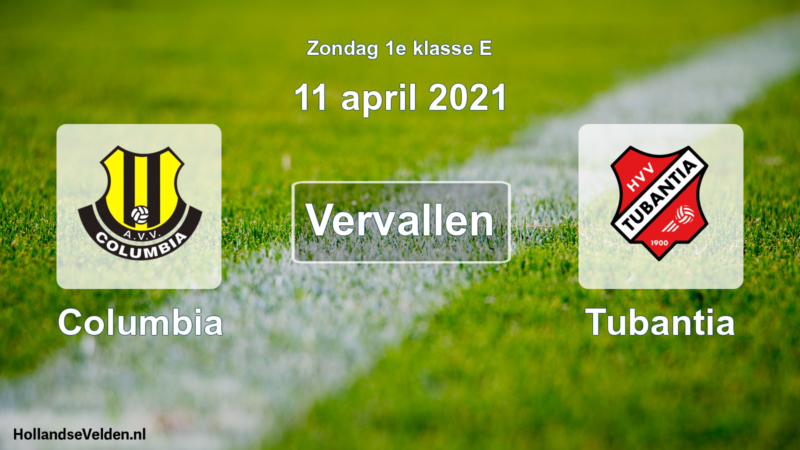 Scheduled Match: Columbia - Tubantia (11 April 2021)