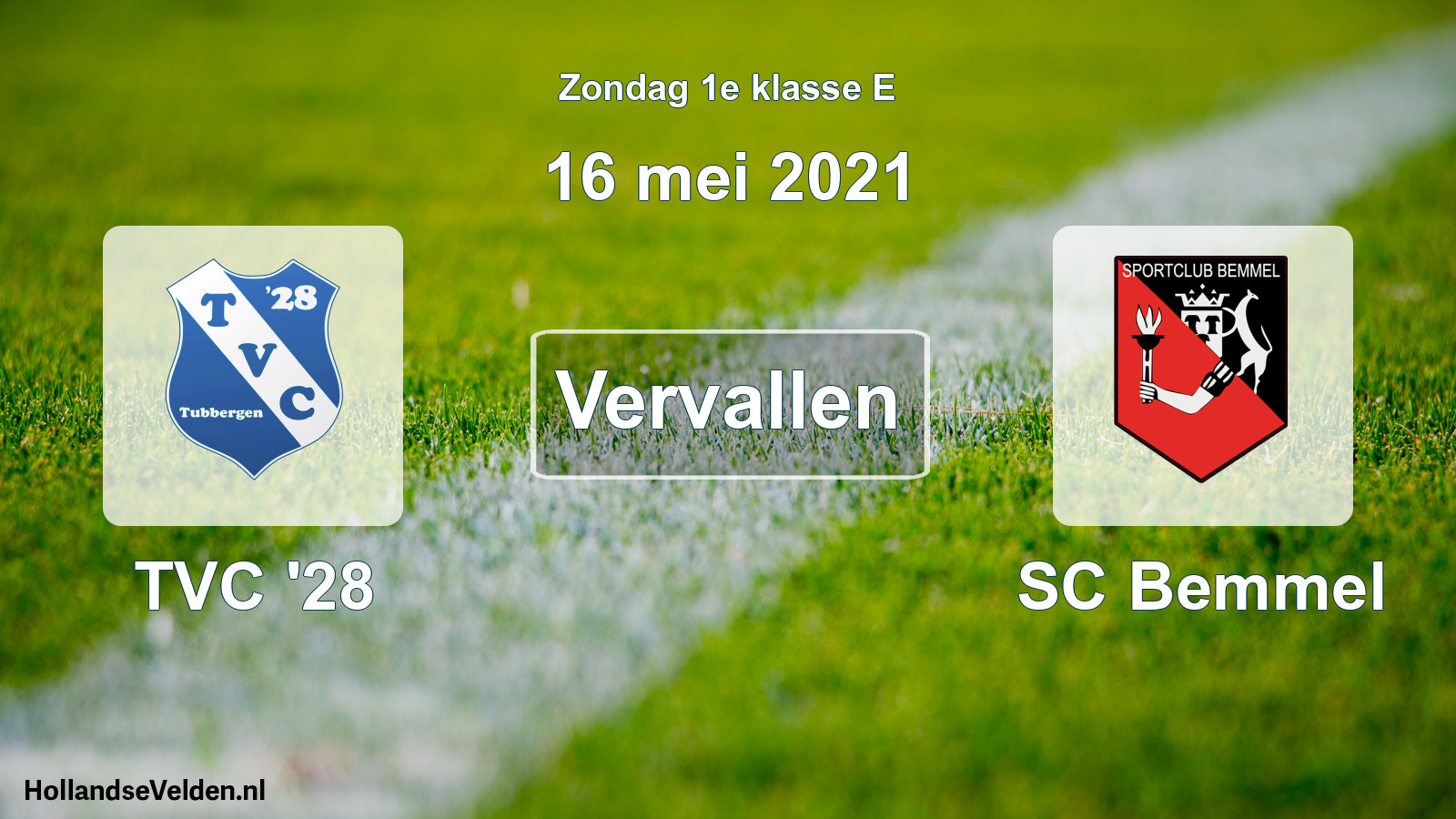 Scheduled Match: TVC '28 - SC Bemmel (16 May 2021)