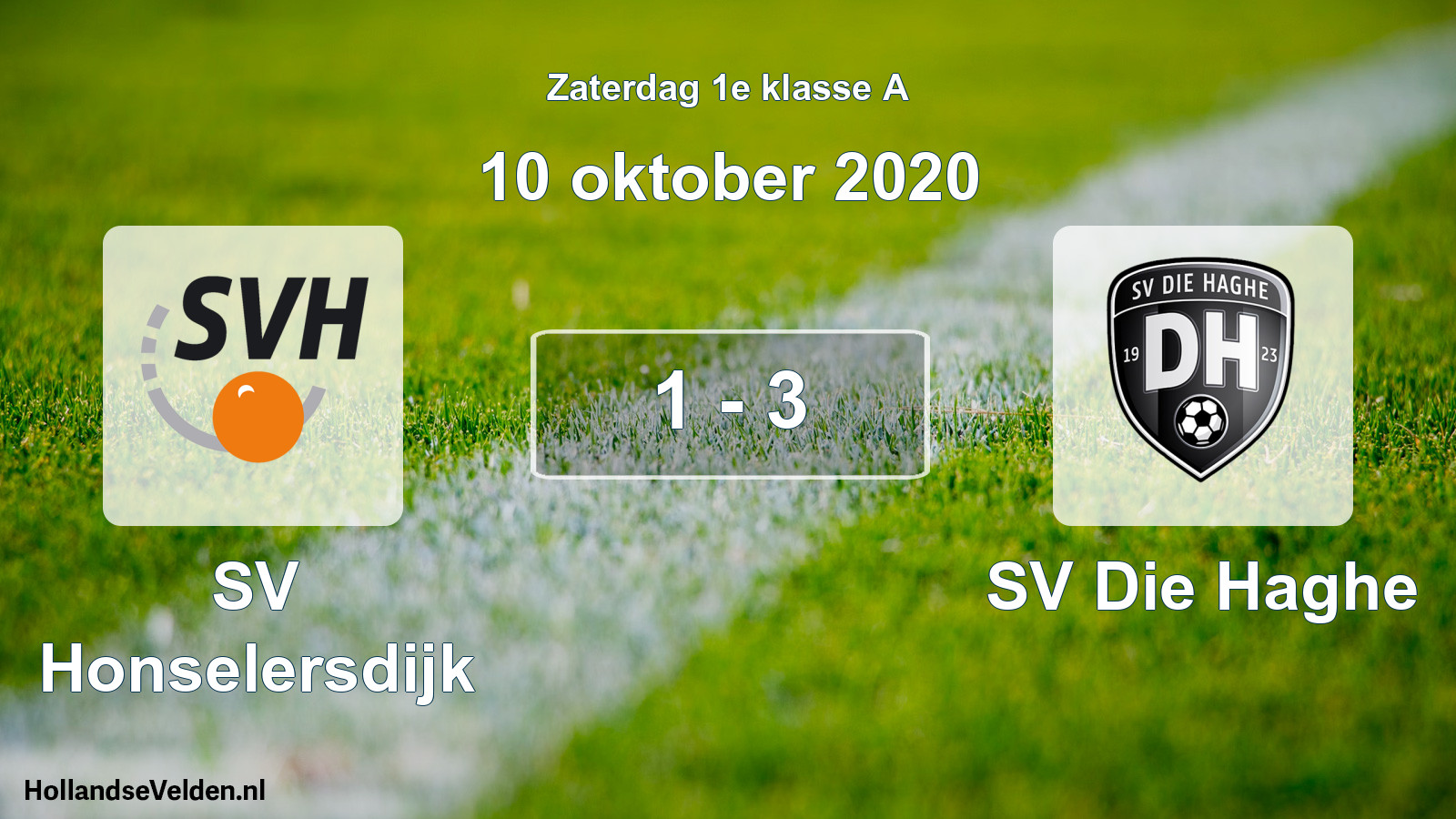 Total number of matches played: SV Honselersdijk - SV Die Haghe 1 - 3 (10 October 2020)