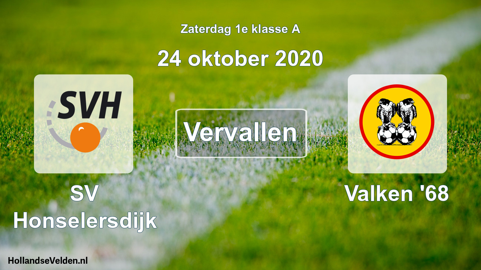 Scheduled Match: SV Honselersdijk - Valken '68 (24 October 2020)