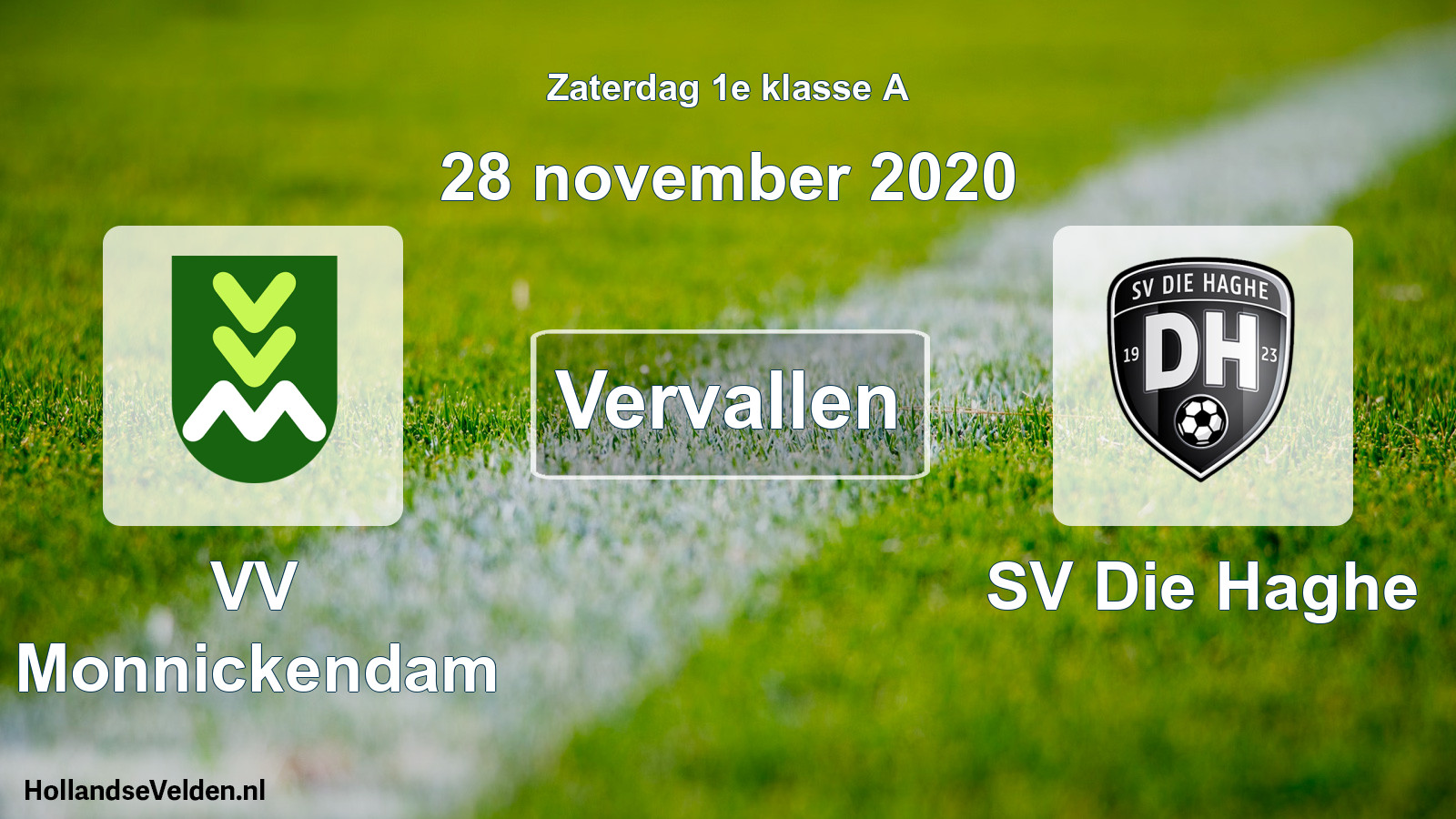 Scheduled Match: VV Monnickendam - SV Die Haghe (28 November 2020)