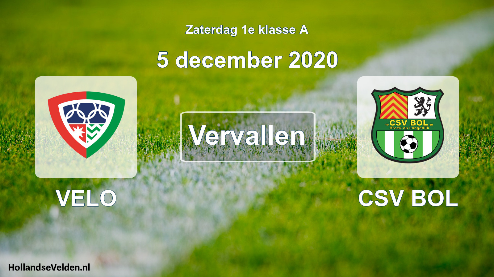 Scheduled Match: VELO - CSV BOL (5 December 2020)