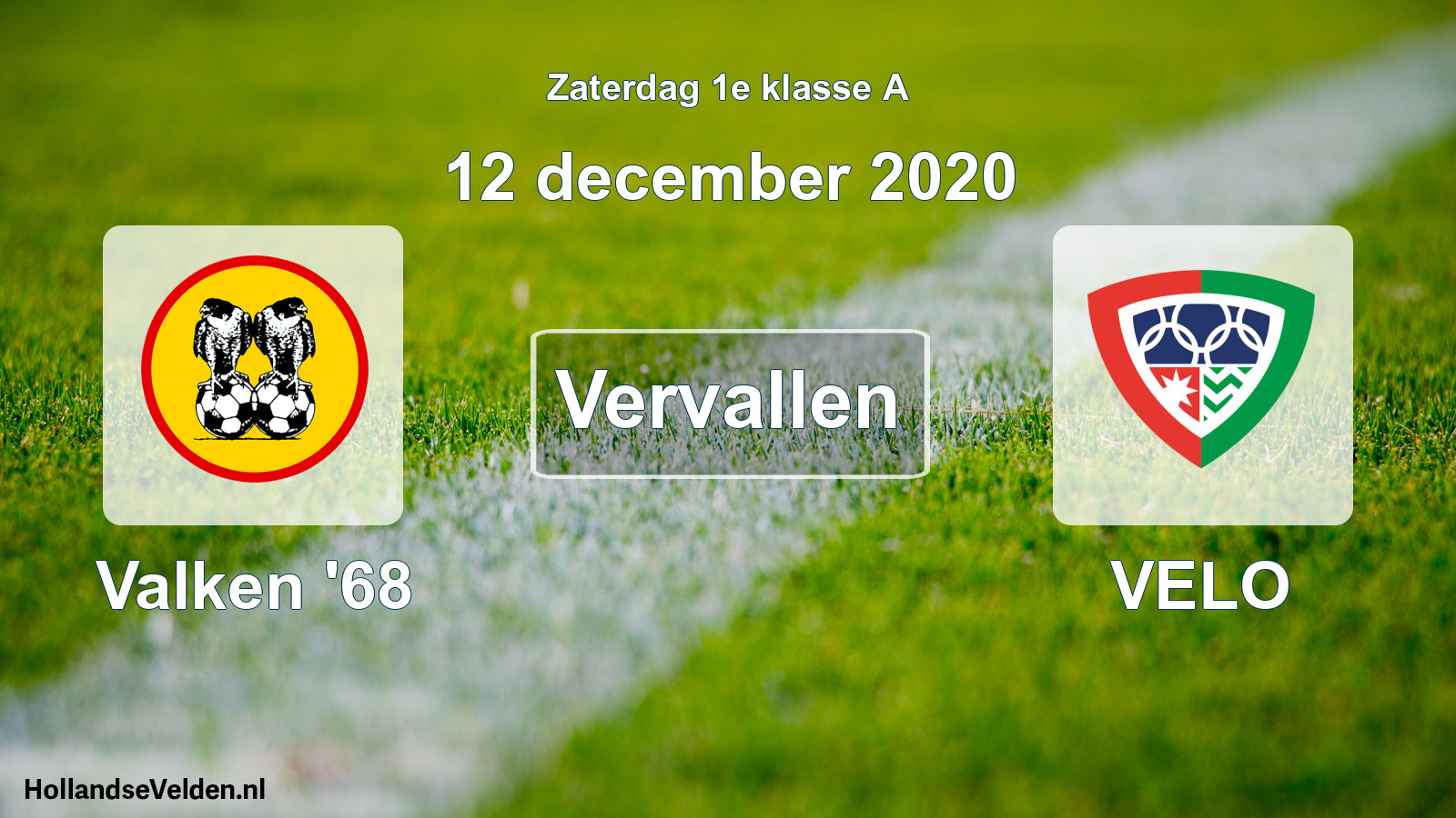 Scheduled Match: Valken '68 - VELO (12 December 2020)