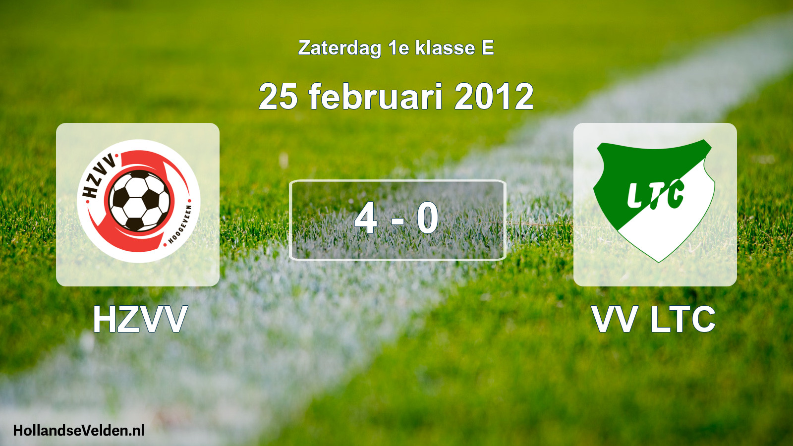 Total number of matches played: HZVV - VV LTC 4 - 0 (25 February 2012)