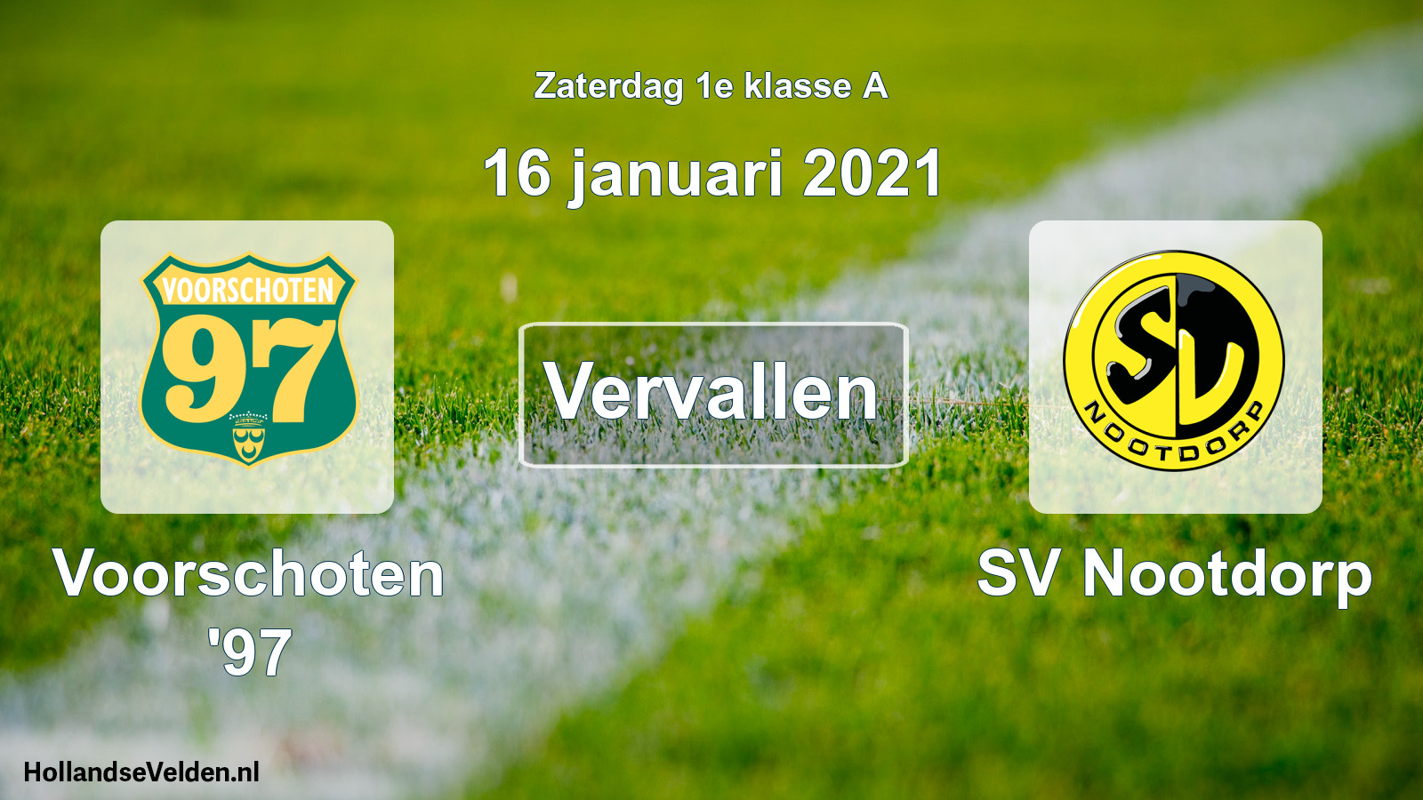 Scheduled Match: Voorschoten '97 - SV Nootdorp (16 January 2021)