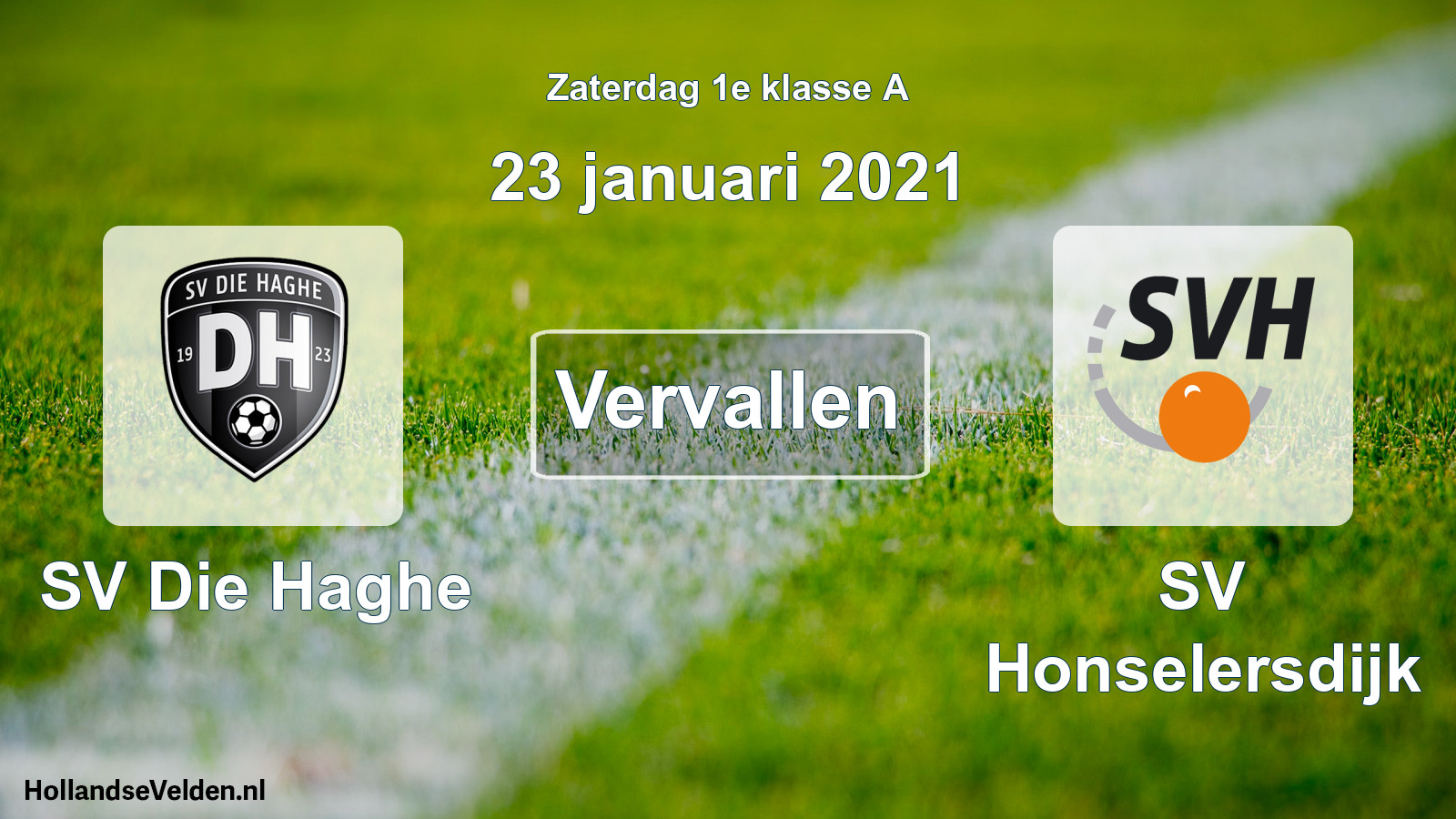 Scheduled Match: SV Die Haghe - SV Honselersdijk (23 January 2021)
