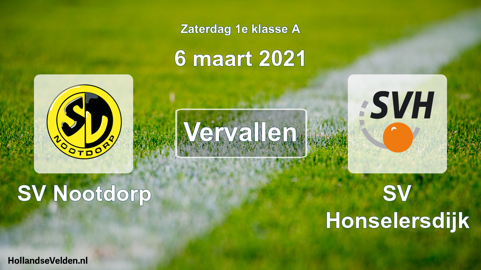 Scheduled Match: SV Nootdorp - SV Honselersdijk (6 March 2021)