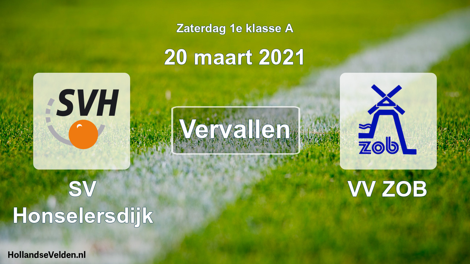Scheduled Match: SV Honselersdijk - VV ZOB (20 March 2021)