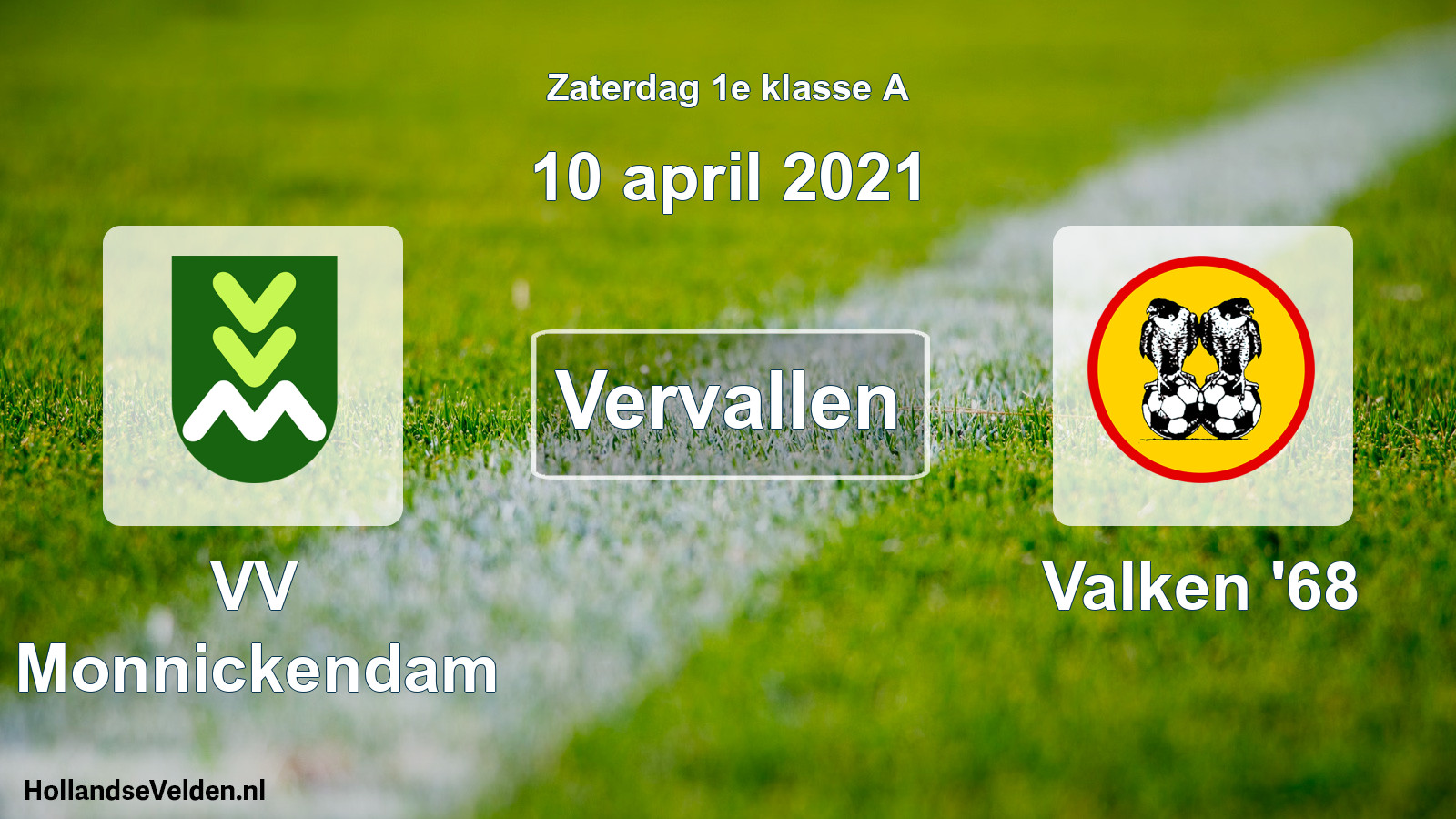 Scheduled Match: VV Monnickendam - Valken '68 (10 April 2021)