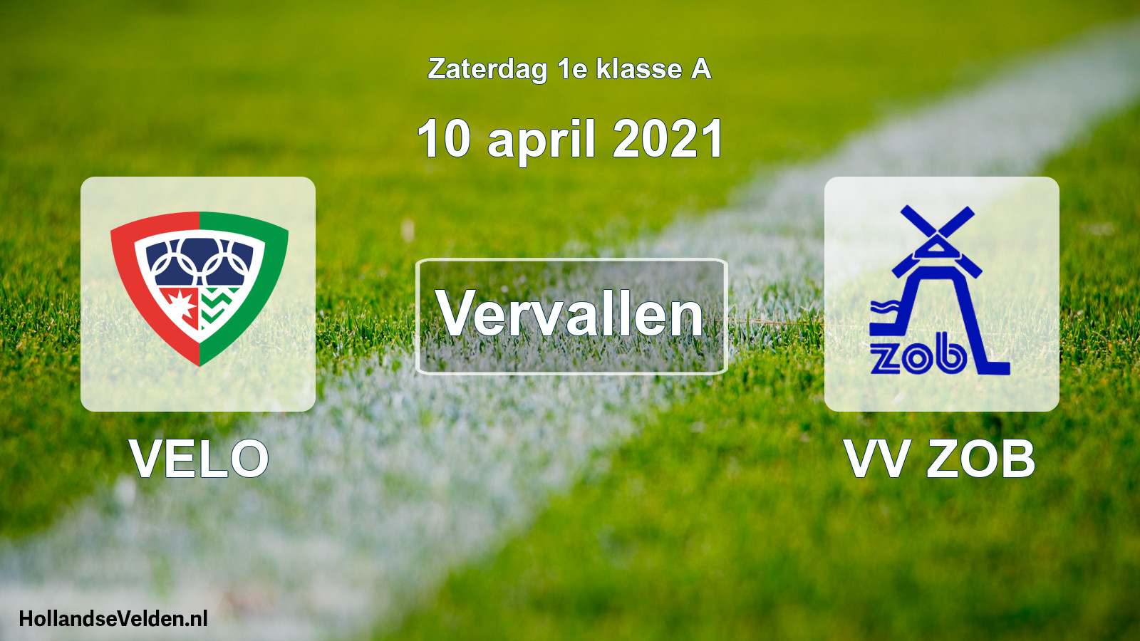 Scheduled Match: VELO - VV ZOB (10 April 2021)