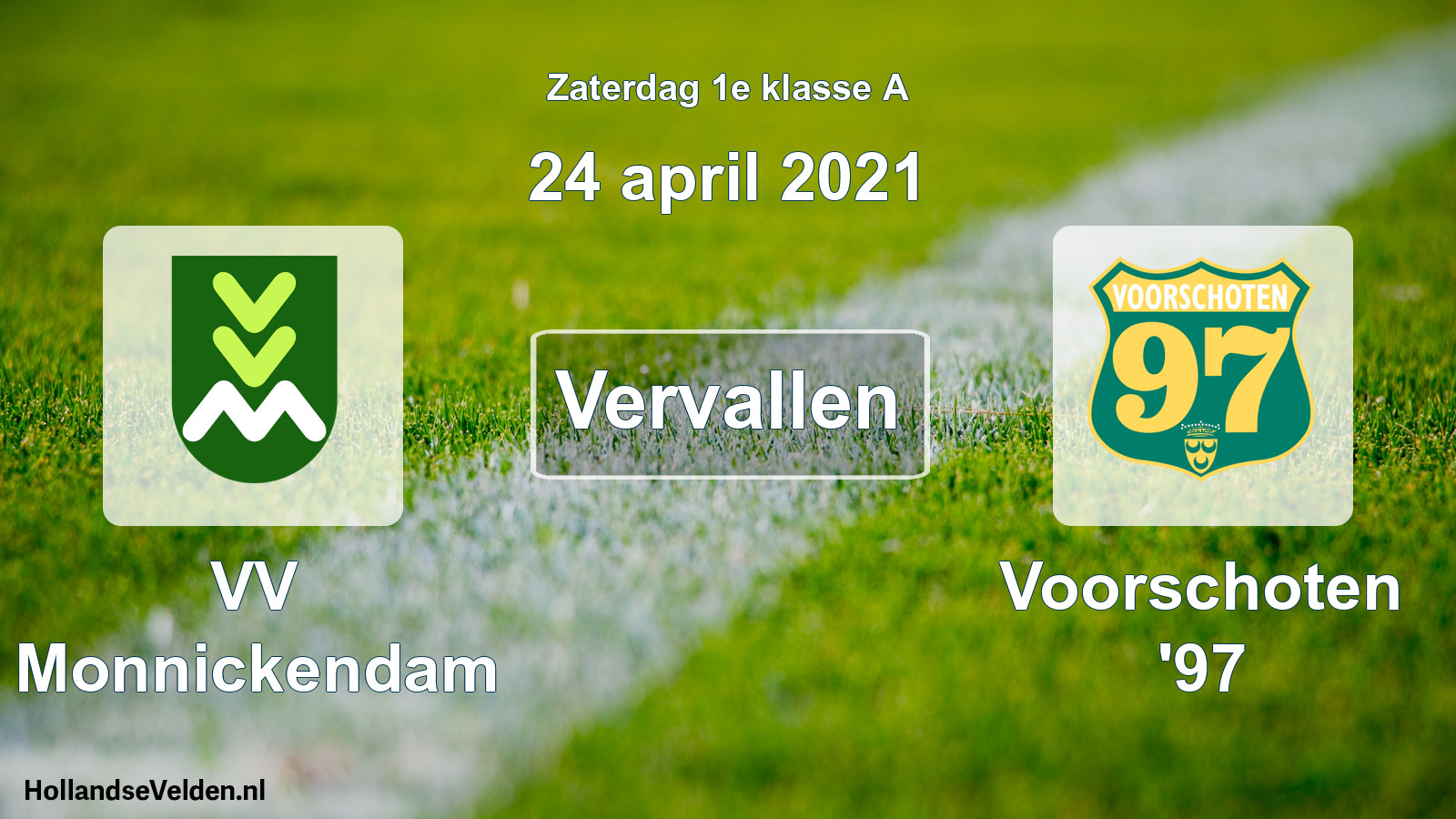Scheduled Match: VV Monnickendam - Voorschoten '97 (24 April 2021)