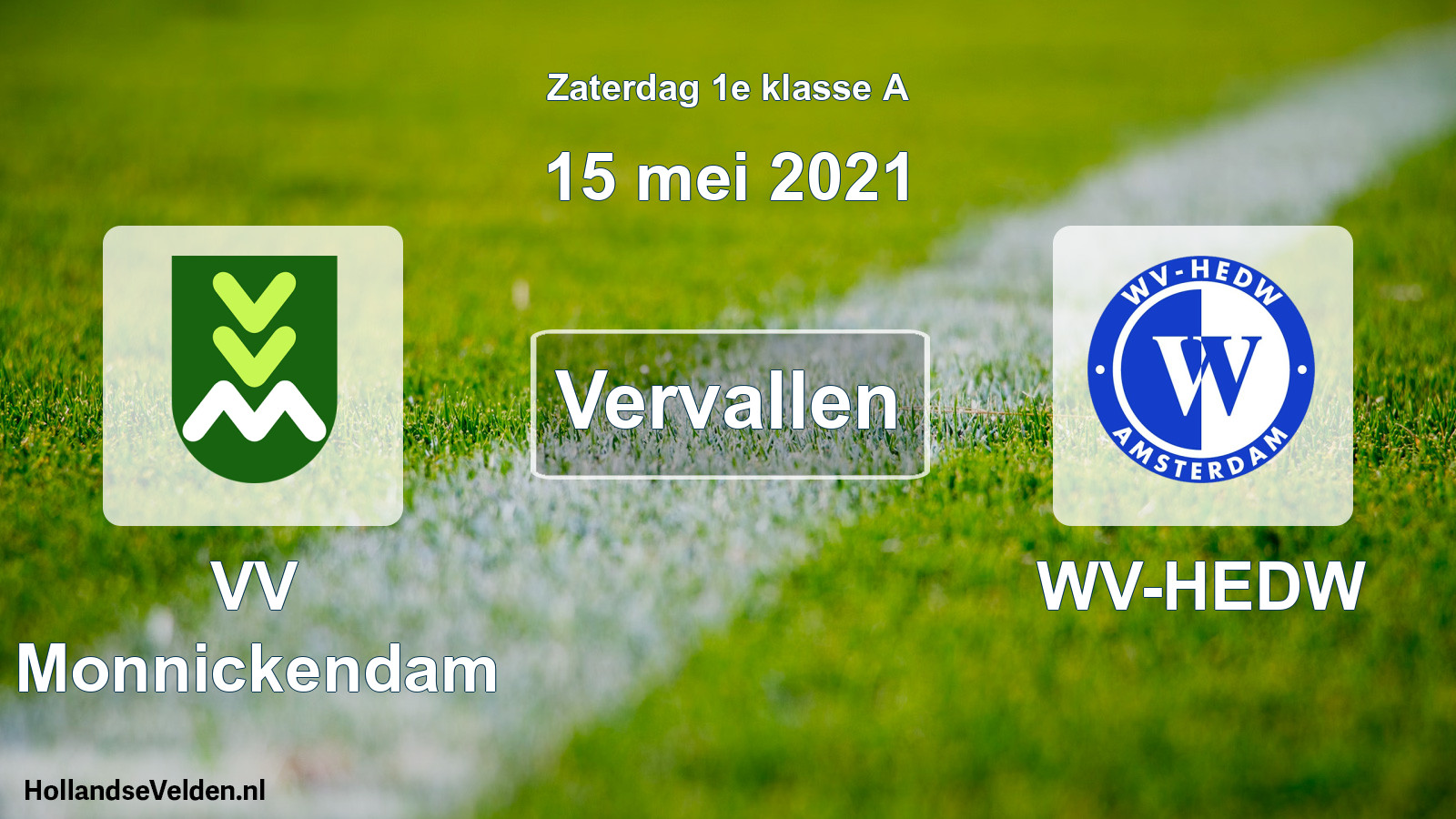 Scheduled Match: VV Monnickendam - WV-HEDW (15 May 2021)