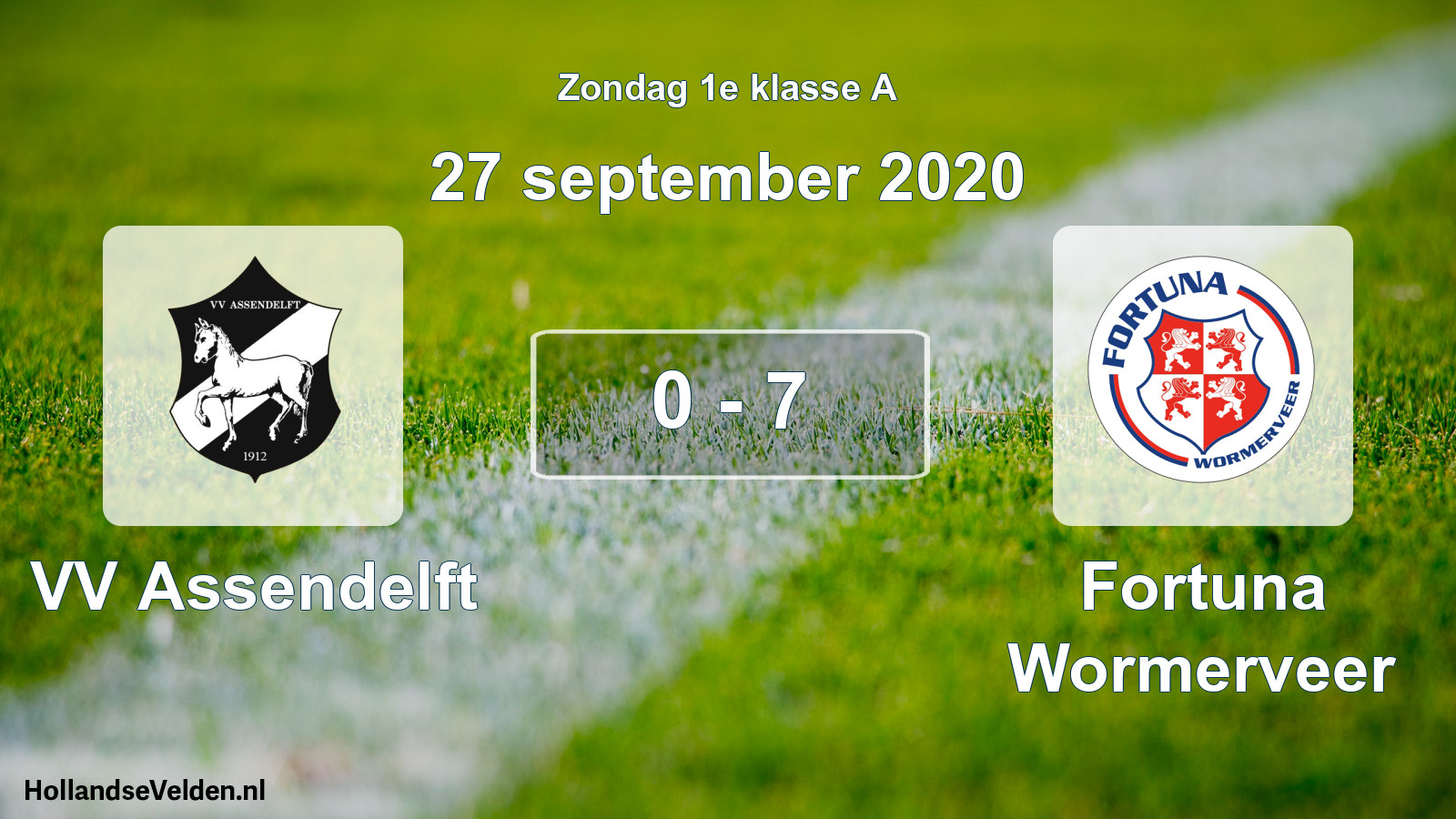 Total number of matches played: VV Assendelft - Fortuna Wormerveer 0 - 7 (27 September 2020)