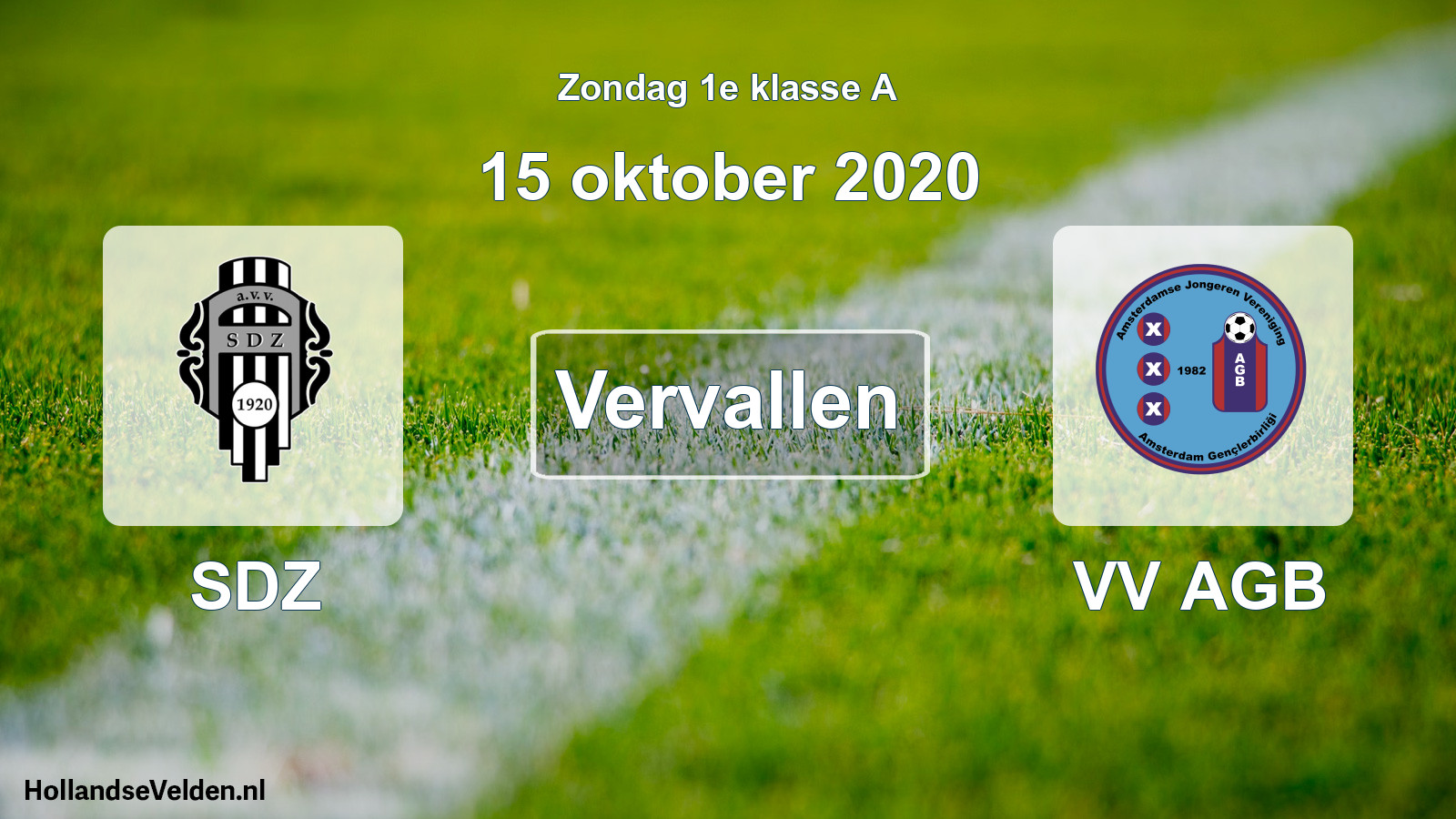 Scheduled Match: SDZ - VV AGB (15 October 2020)