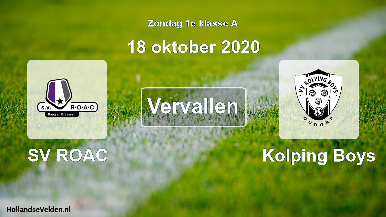 Scheduled Match: SV ROAC - Kolping Boys (18 October 2020)