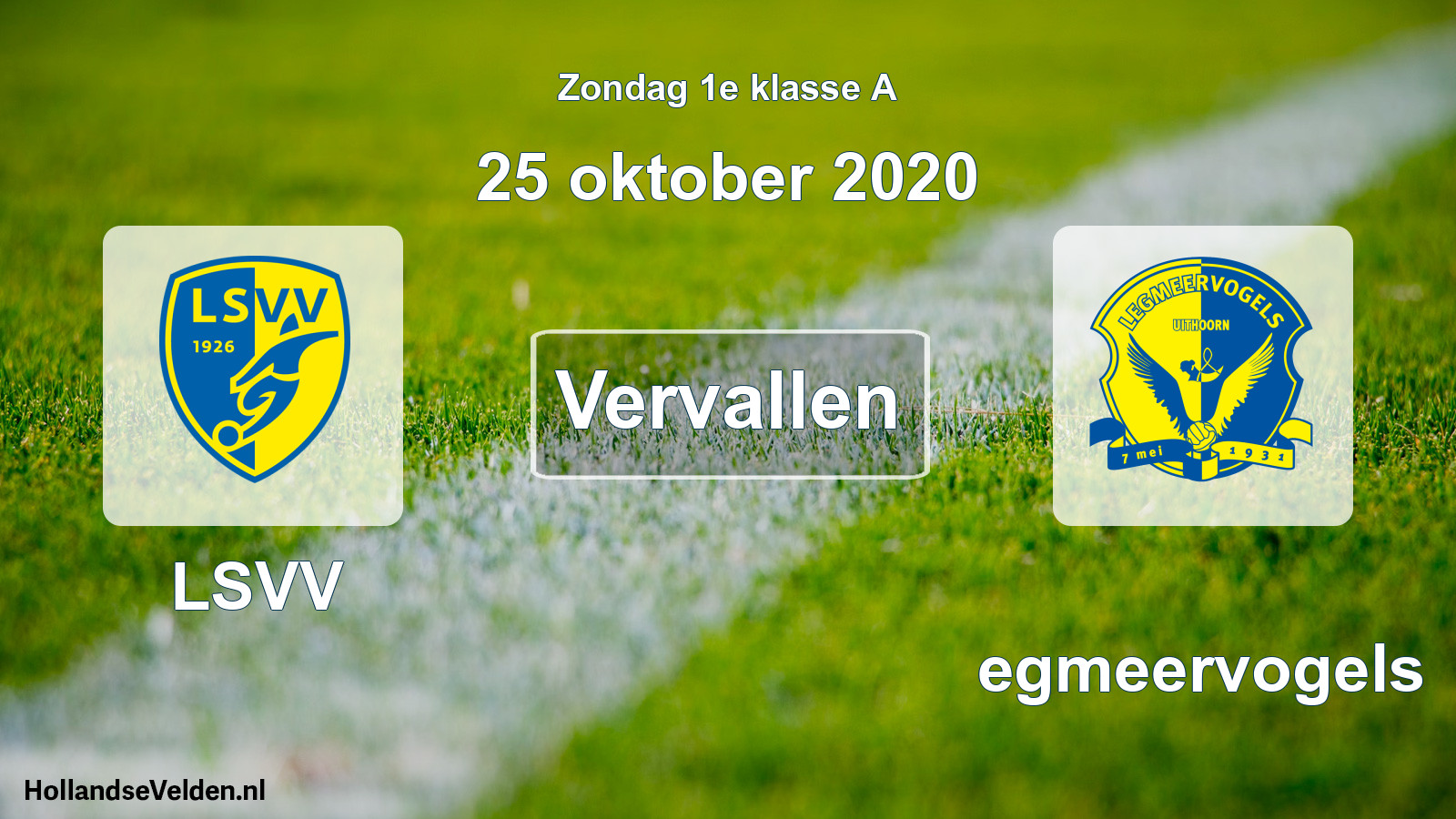 Scheduled Match: LSVV - Legmeervogels (25 October 2020)