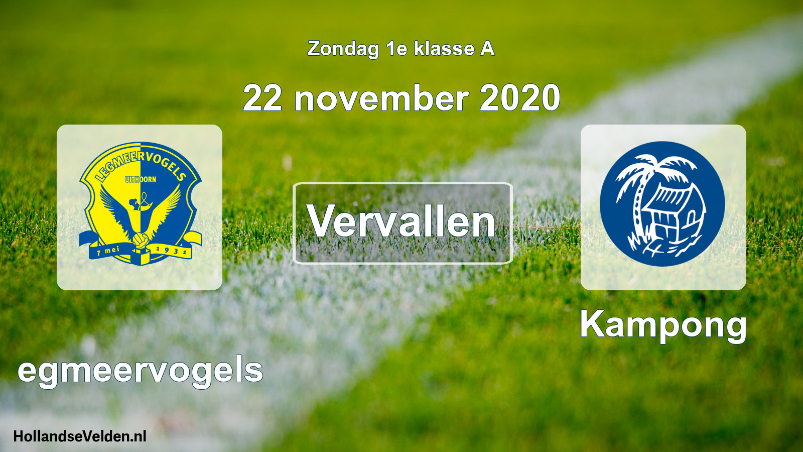 Scheduled Match: Legmeervogels - Kampong (22 November 2020)