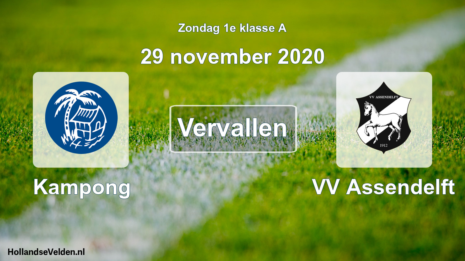 Scheduled Match: Kampong - VV Assendelft (29 November 2020)