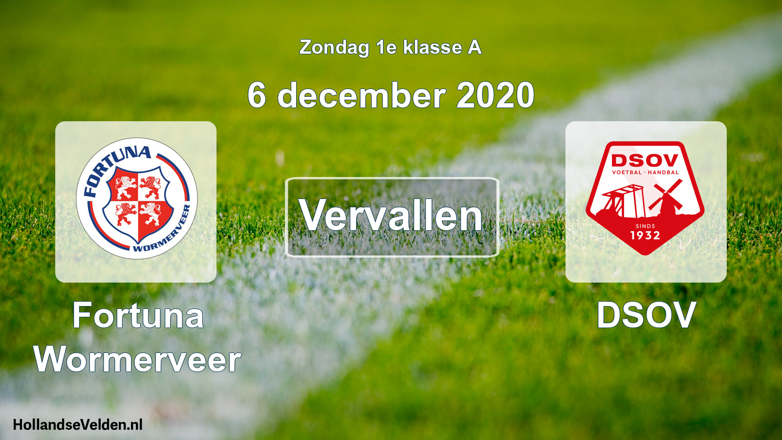 Scheduled Match: Fortuna Wormerveer - DSOV (6 December 2020)