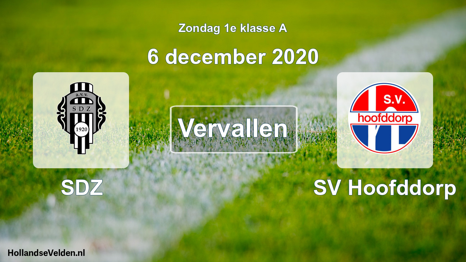 Scheduled Match: SDZ - SV Hoofddorp (6 December 2020)