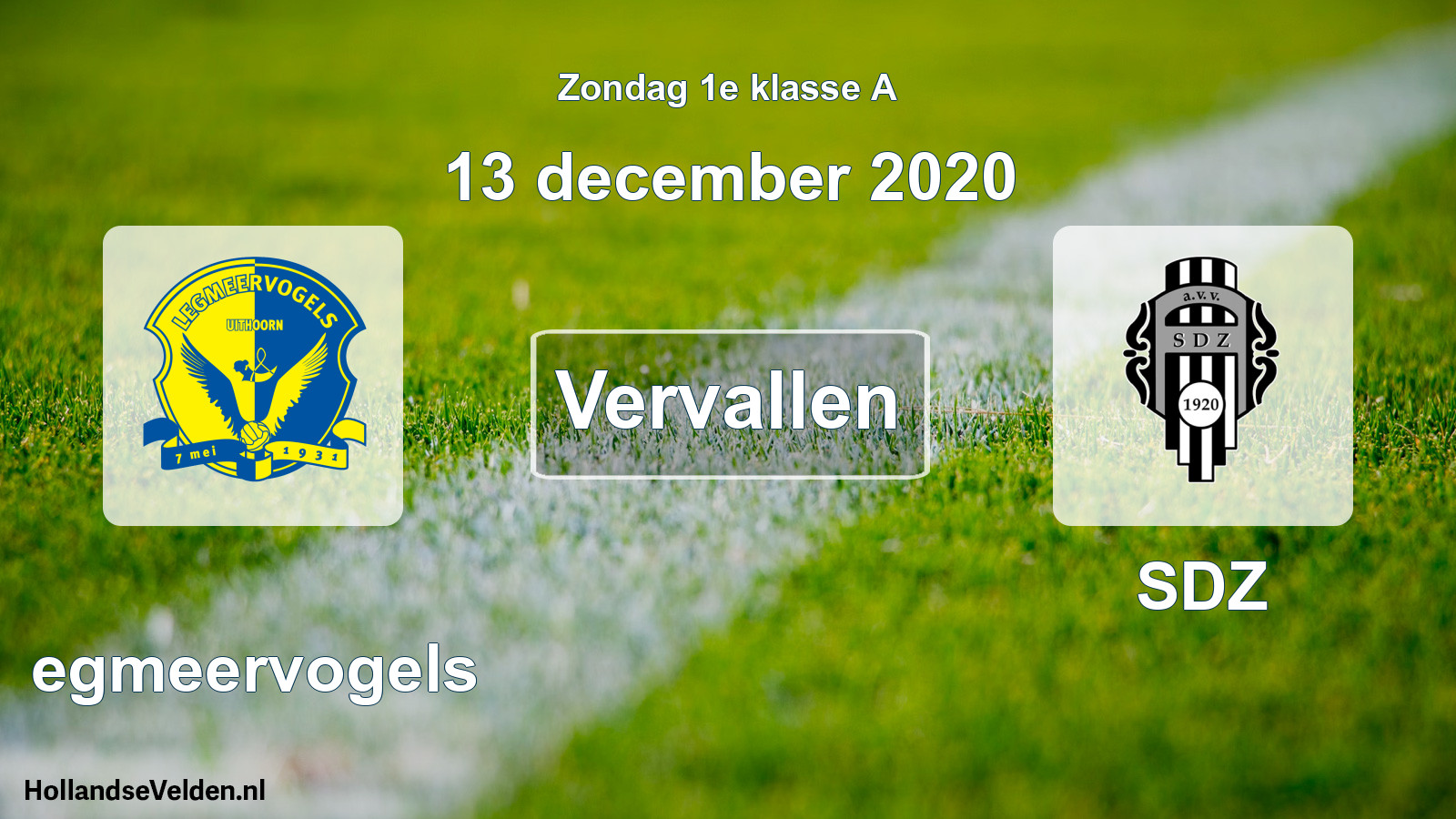 Scheduled Match: Legmeervogels - SDZ (13 December 2020)