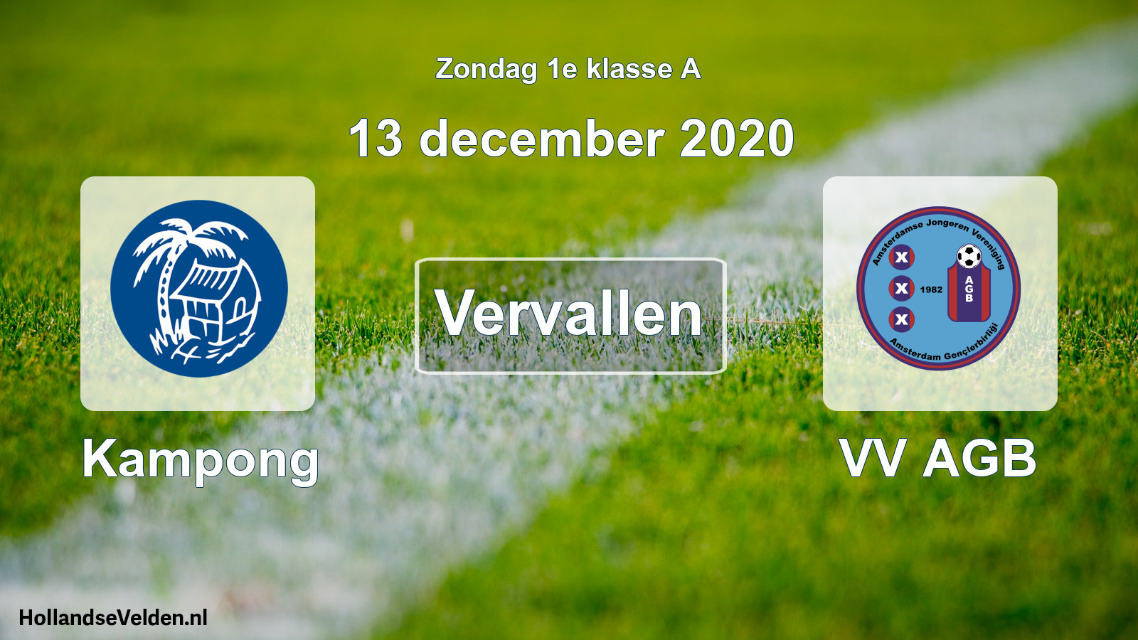 Scheduled Match: Kampong - VV AGB (13 December 2020)