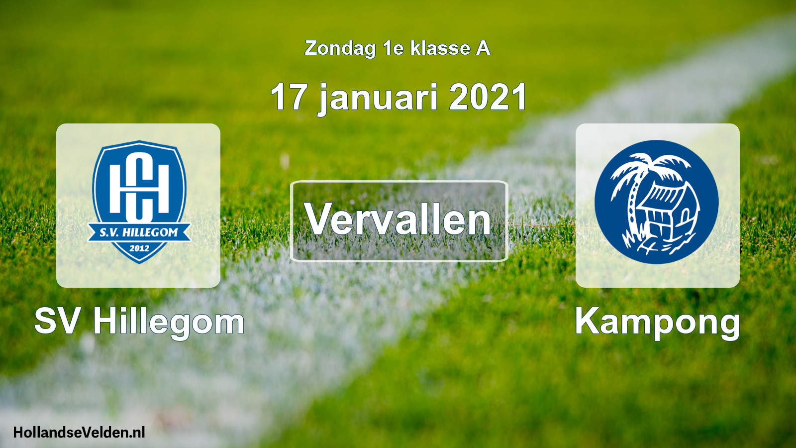 Scheduled Match: SV Hillegom - Kampong (17 January 2021)
