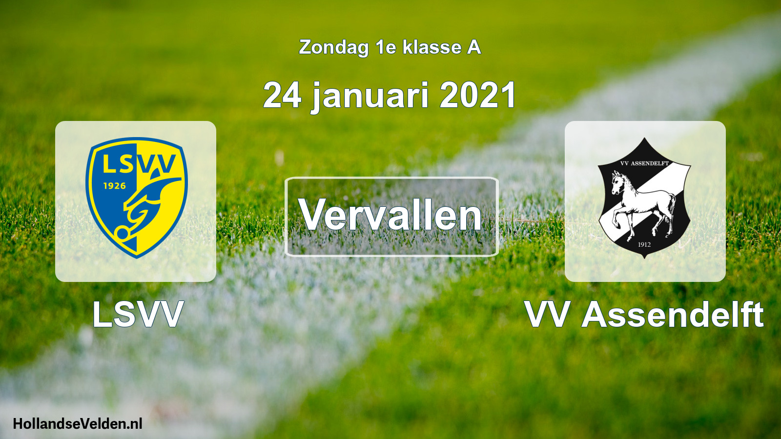 Scheduled Match: LSVV - VV Assendelft (24 January 2021)