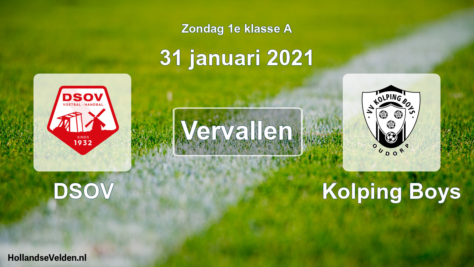Scheduled Match: DSOV - Kolping Boys (31 January 2021)