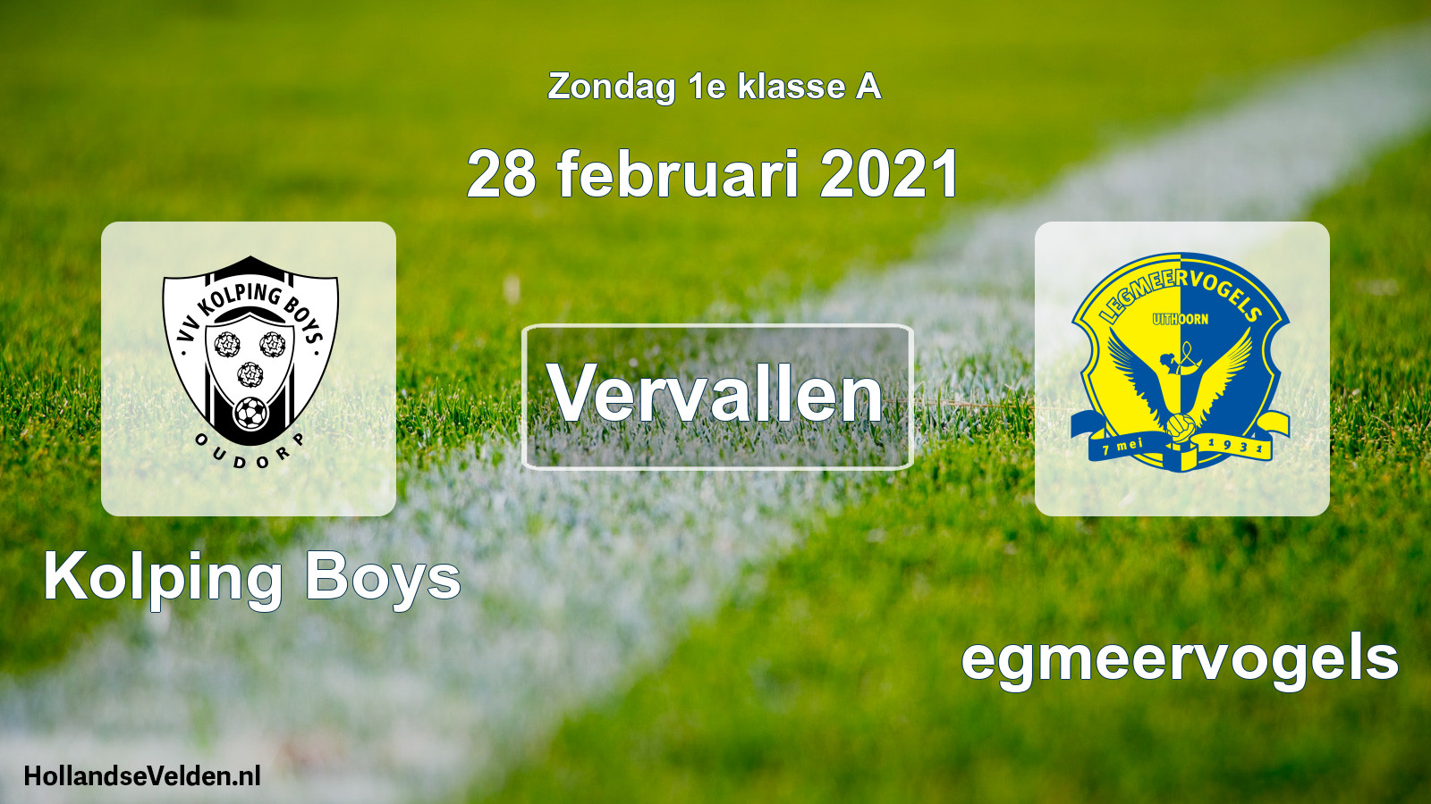 Scheduled Match: Kolping Boys - Legmeervogels (28 February 2021)