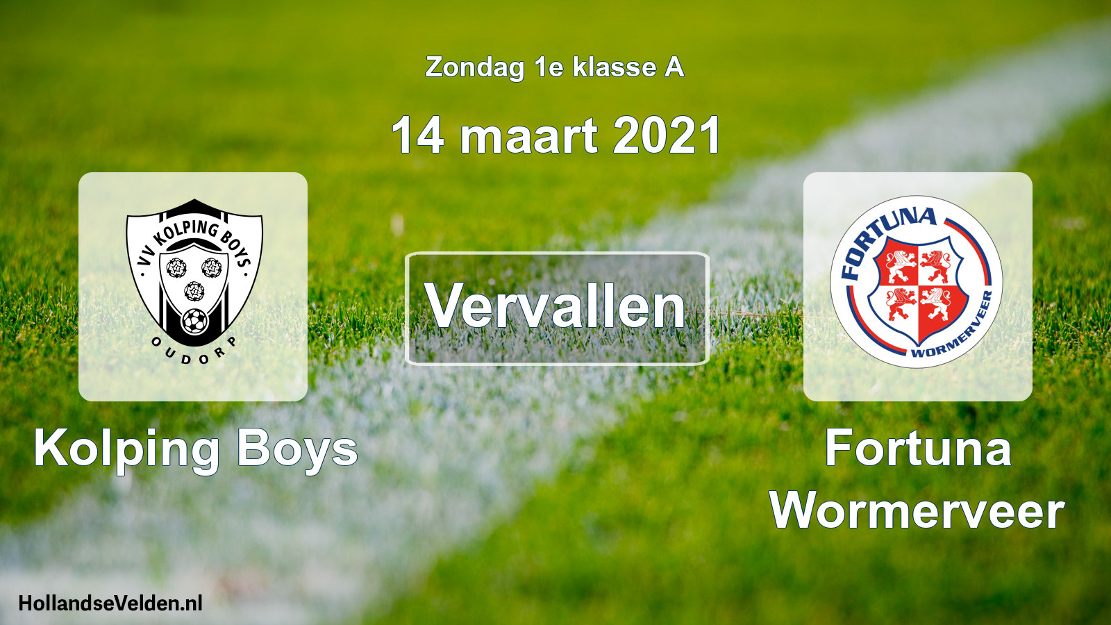 Scheduled Match: Kolping Boys - Fortuna Wormerveer (14 March 2021)