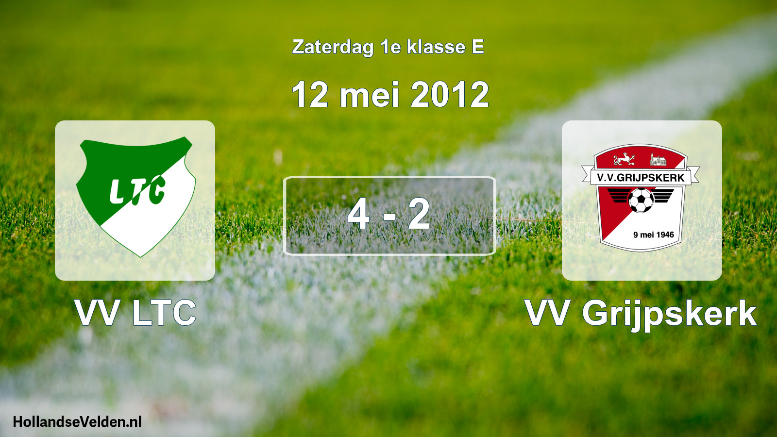 Total number of matches played: VV LTC - VV Grijpskerk 4 - 2 (12 May 2012)