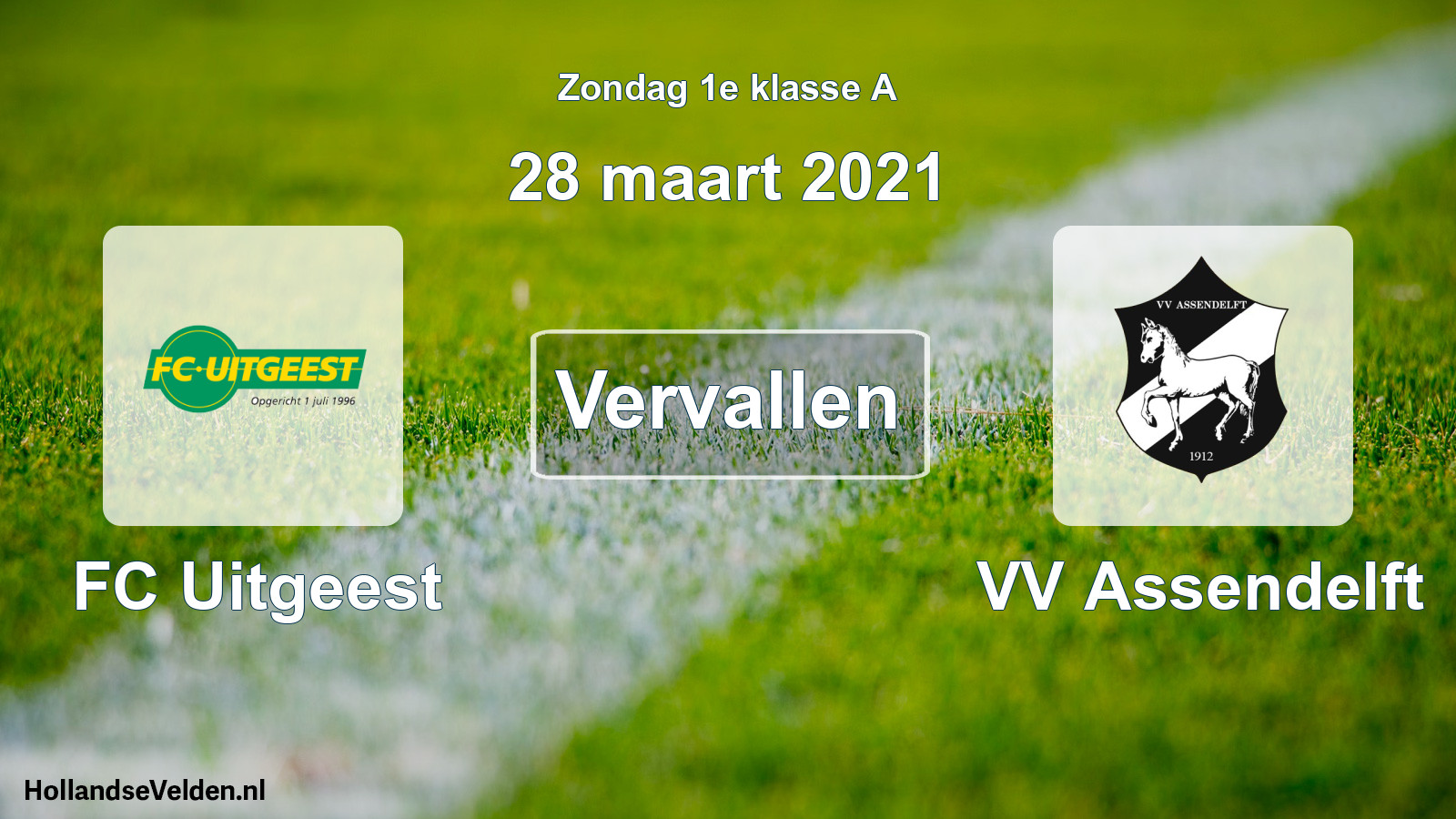 Scheduled Match: FC Uitgeest - VV Assendelft (28 March 2021)