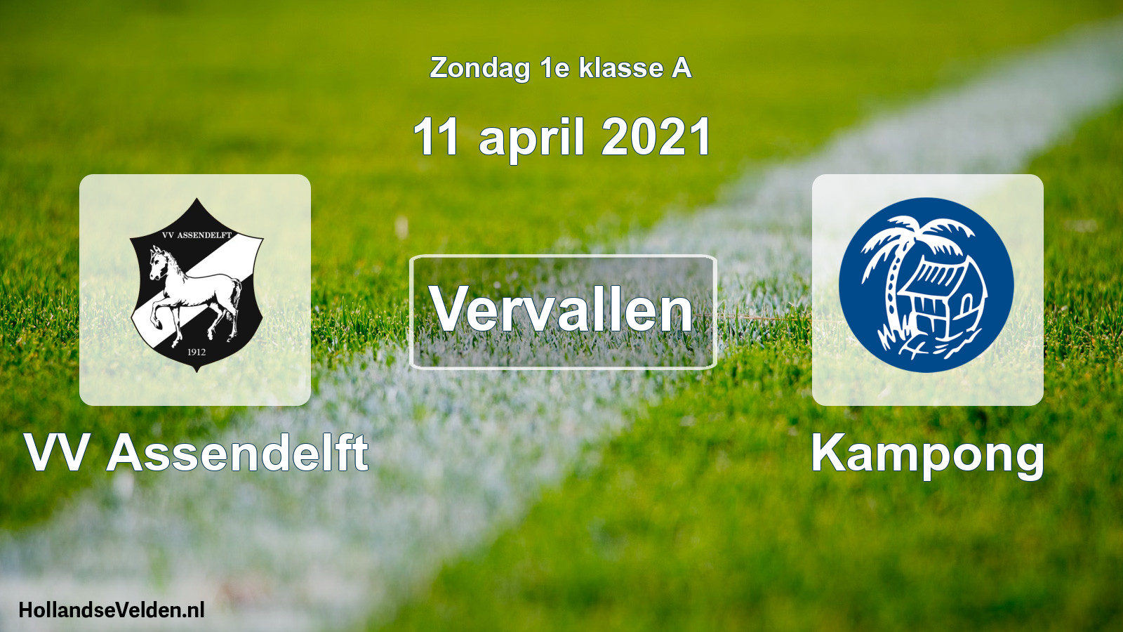 Scheduled Match: VV Assendelft - Kampong (11 April 2021)