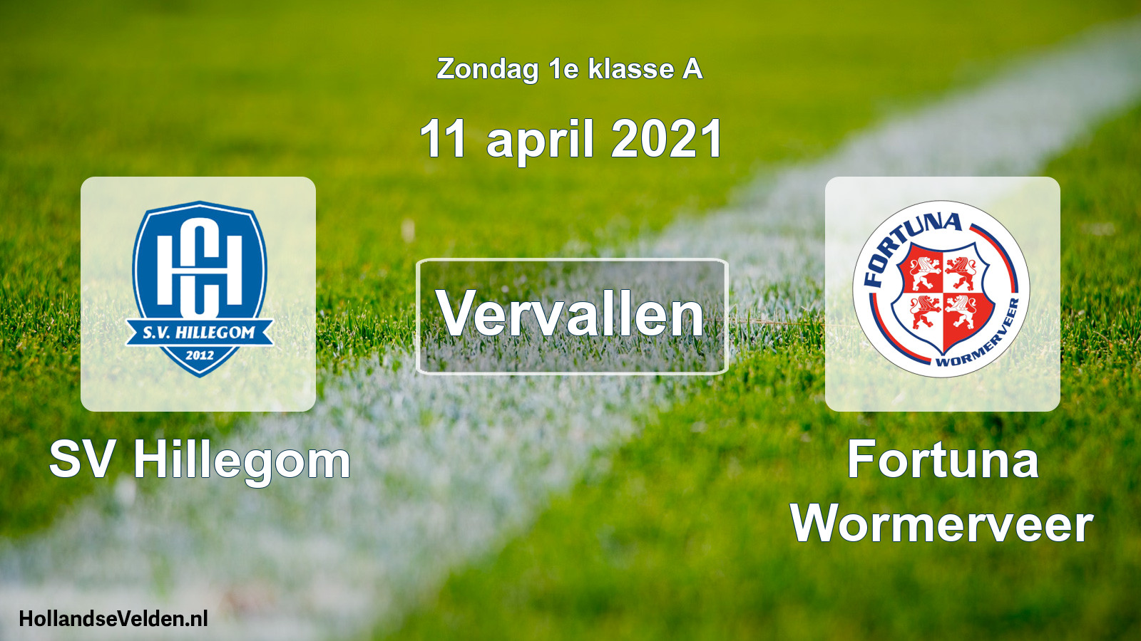 Scheduled Match: SV Hillegom - Fortuna Wormerveer (11 April 2021)