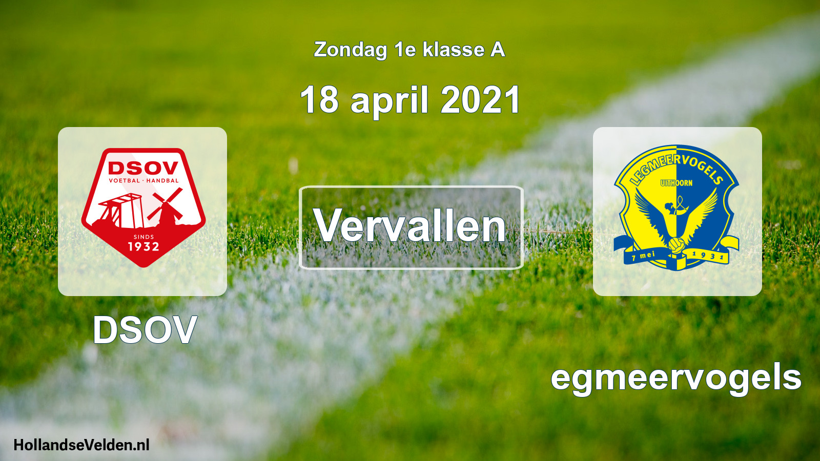 Scheduled Match: DSOV - Legmeervogels (18 April 2021)
