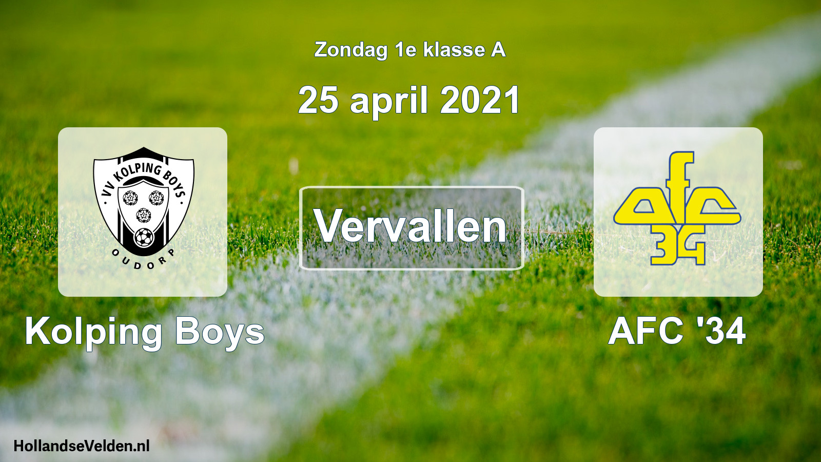 Scheduled Match: Kolping Boys - AFC '34 (25 April 2021)