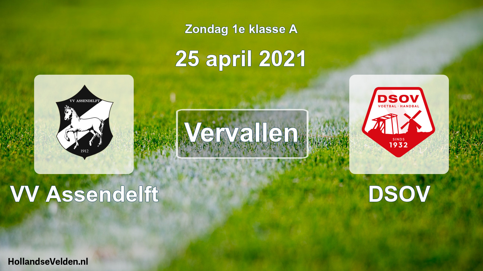 Scheduled Match: VV Assendelft - DSOV (25 April 2021)