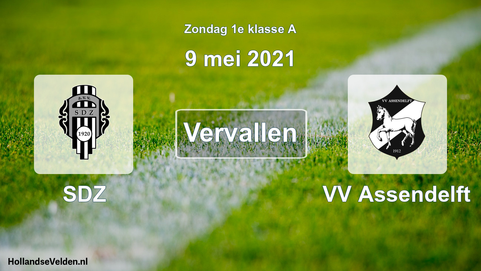 Scheduled Match: SDZ - VV Assendelft (9 May 2021)