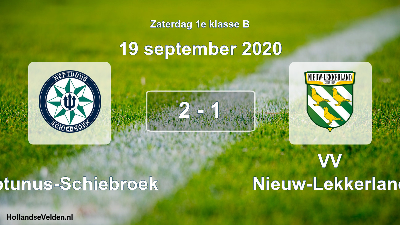 Total number of matches played: Neptunus-Schiebroek - VV Nieuw-Lekkerland 2 - 1 (19 September 2020)