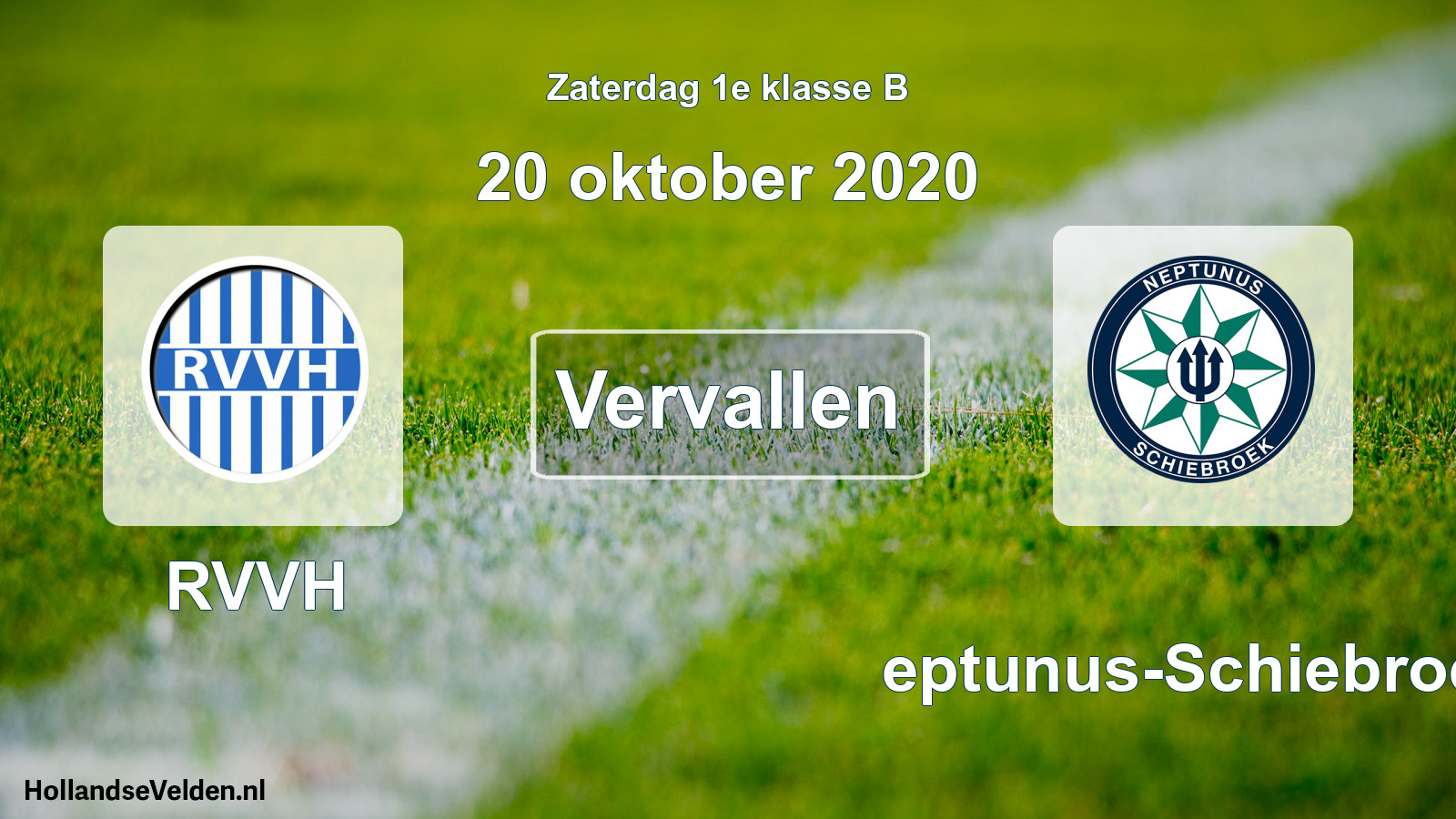 Scheduled Match: RVVH - Neptunus-Schiebroek (20 October 2020)