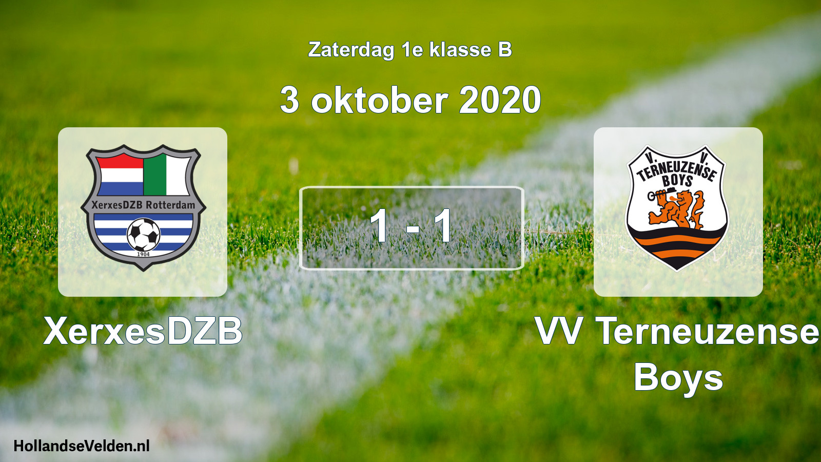 Total number of matches played: XerxesDZB - VV Terneuzense Boys 1 - 1 (3 October 2020)