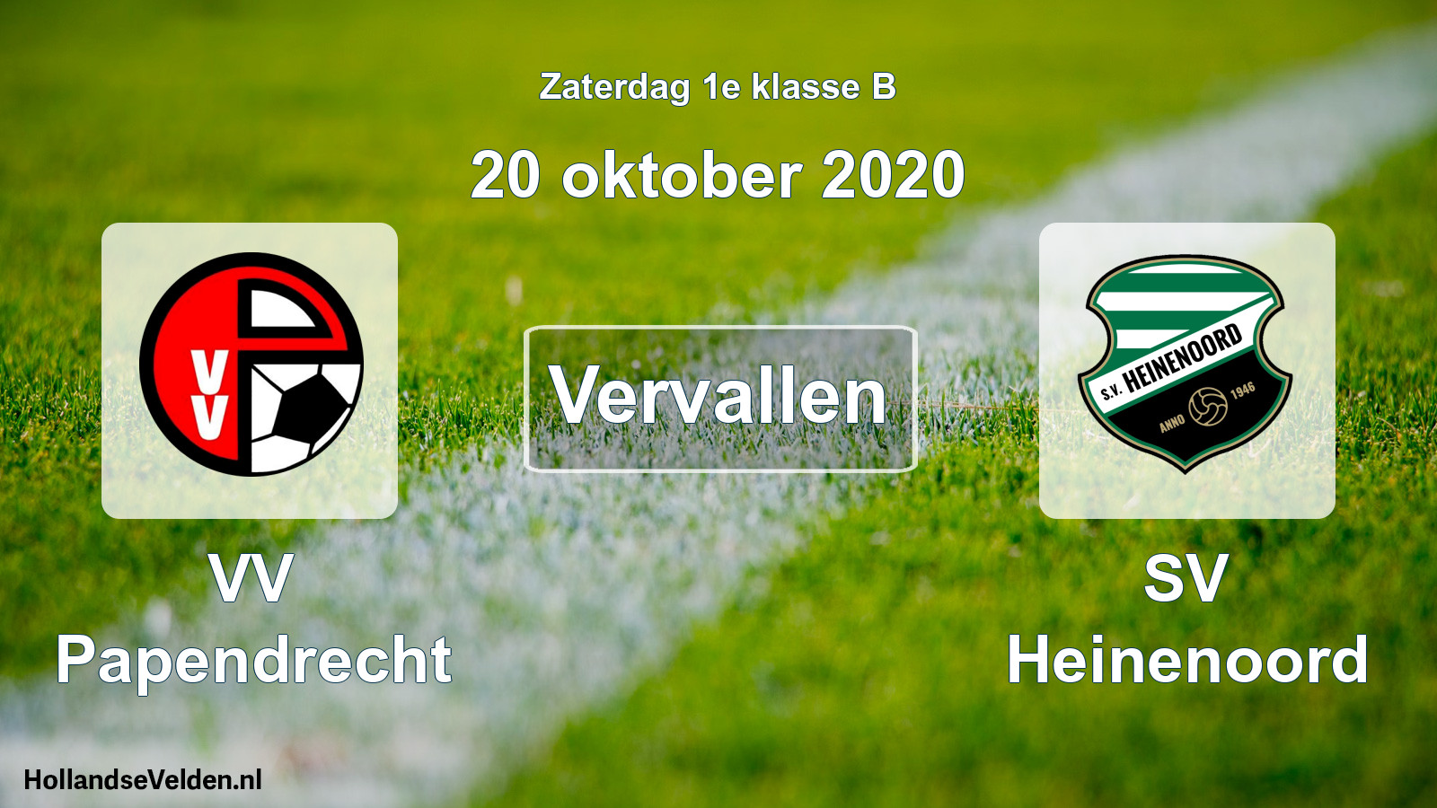 Scheduled Match: VV Papendrecht - SV Heinenoord (20 October 2020)