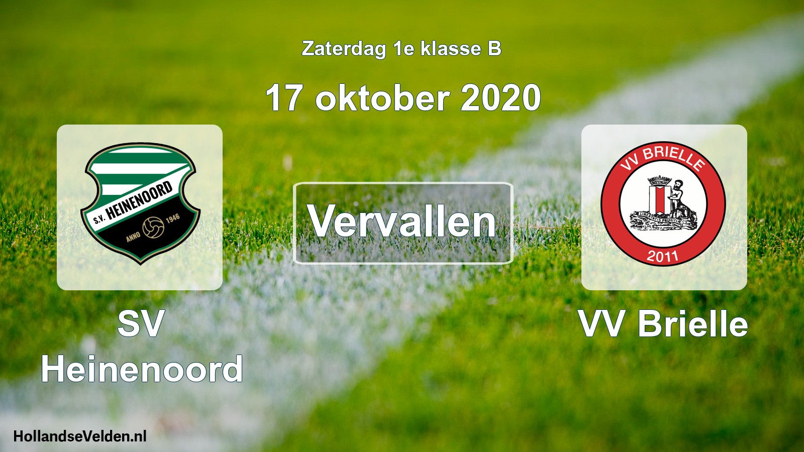 Scheduled Match: SV Heinenoord - VV Brielle (17 October 2020)
