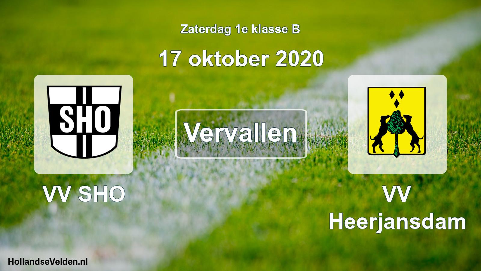 Scheduled Match: VV SHO - VV Heerjansdam (17 October 2020)